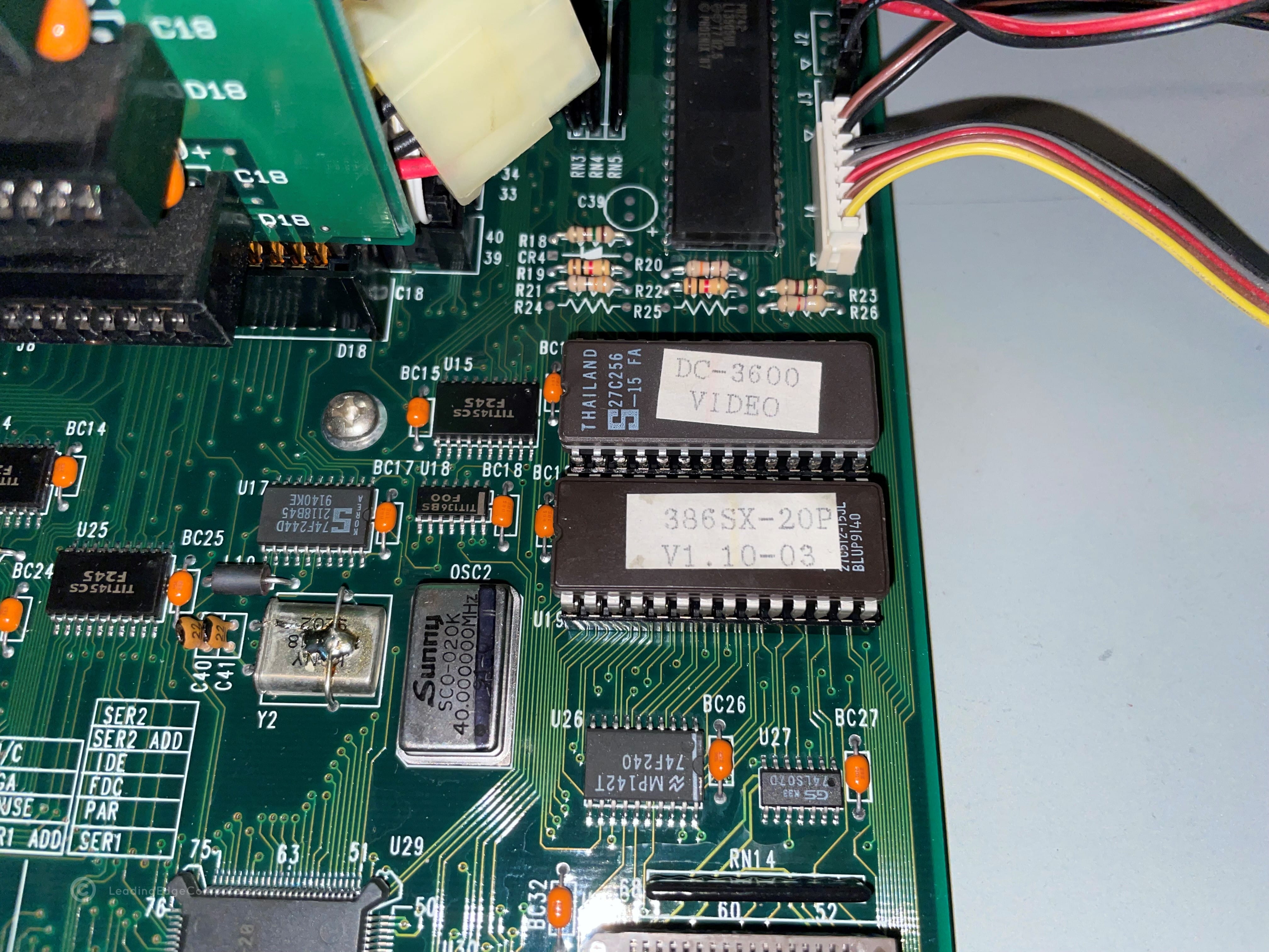 386sx pc model dc3621 bios chips on motherboard