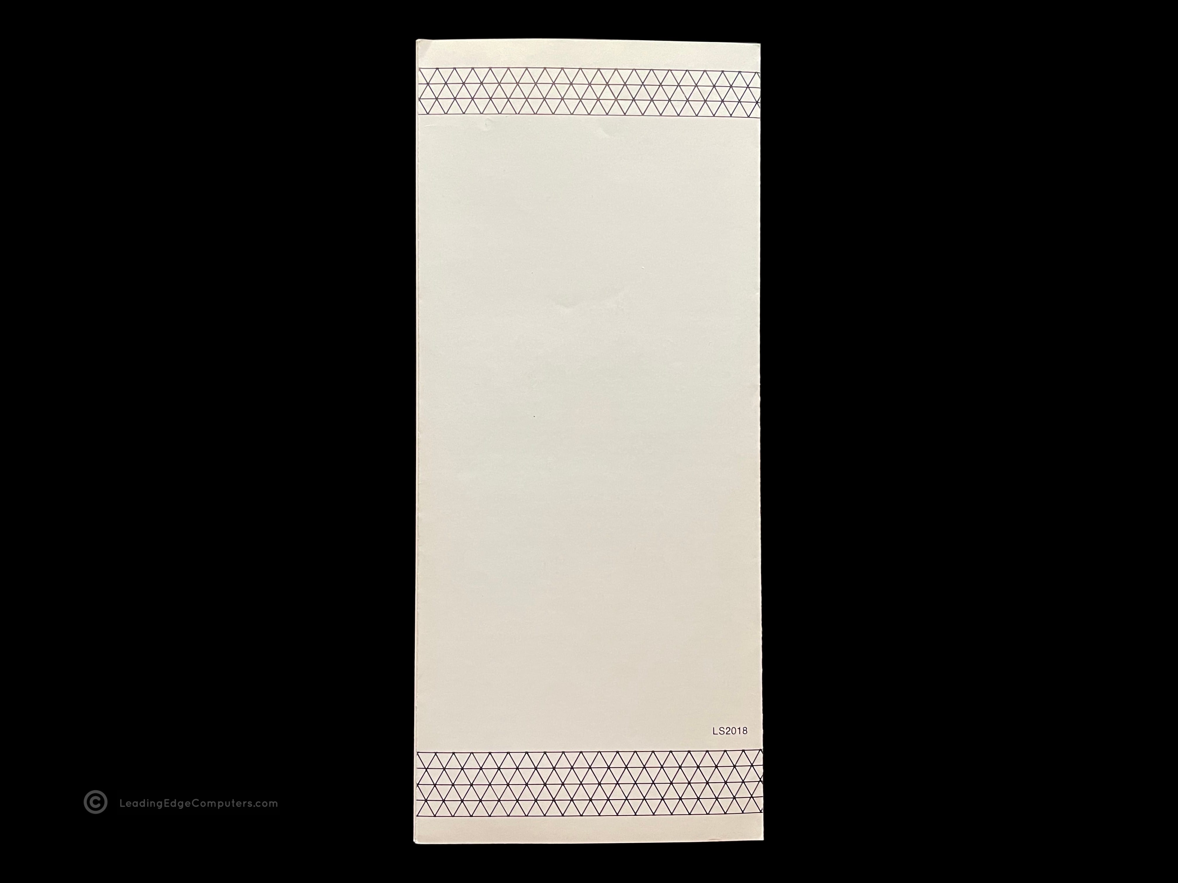 Rear of the Leading Edge Philosophy brochure folded up