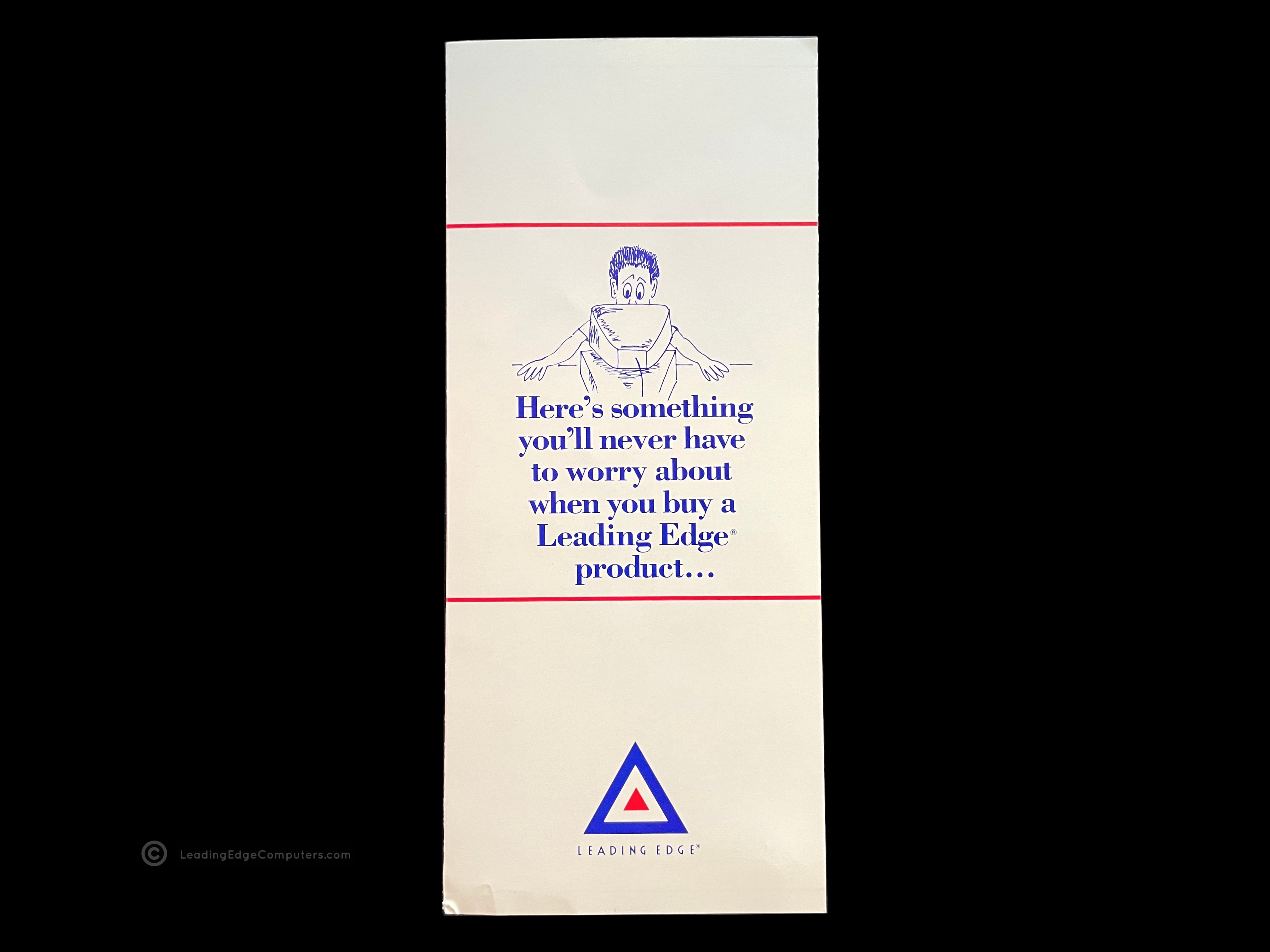 front side view of the folded up leading edge support brochure