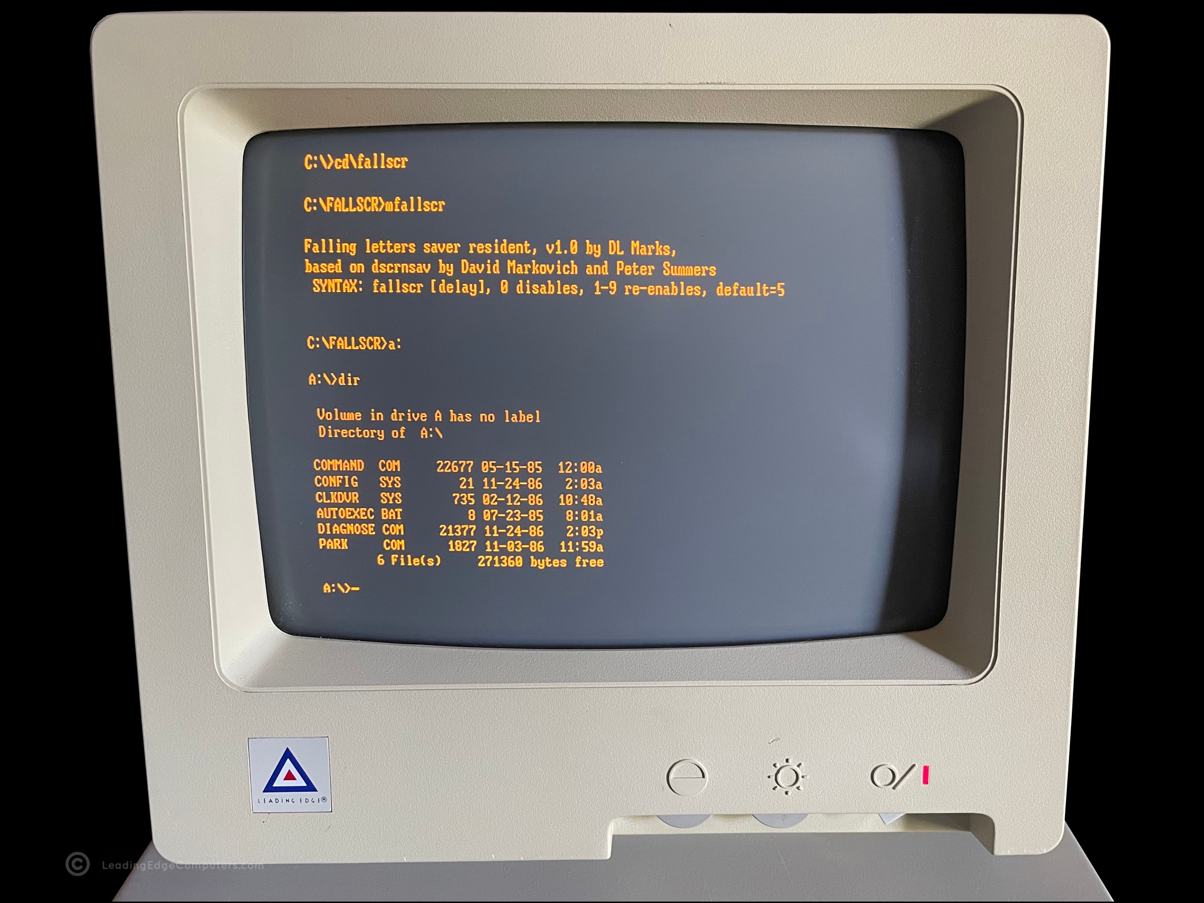 LEPC Model D Diagnostics directory list