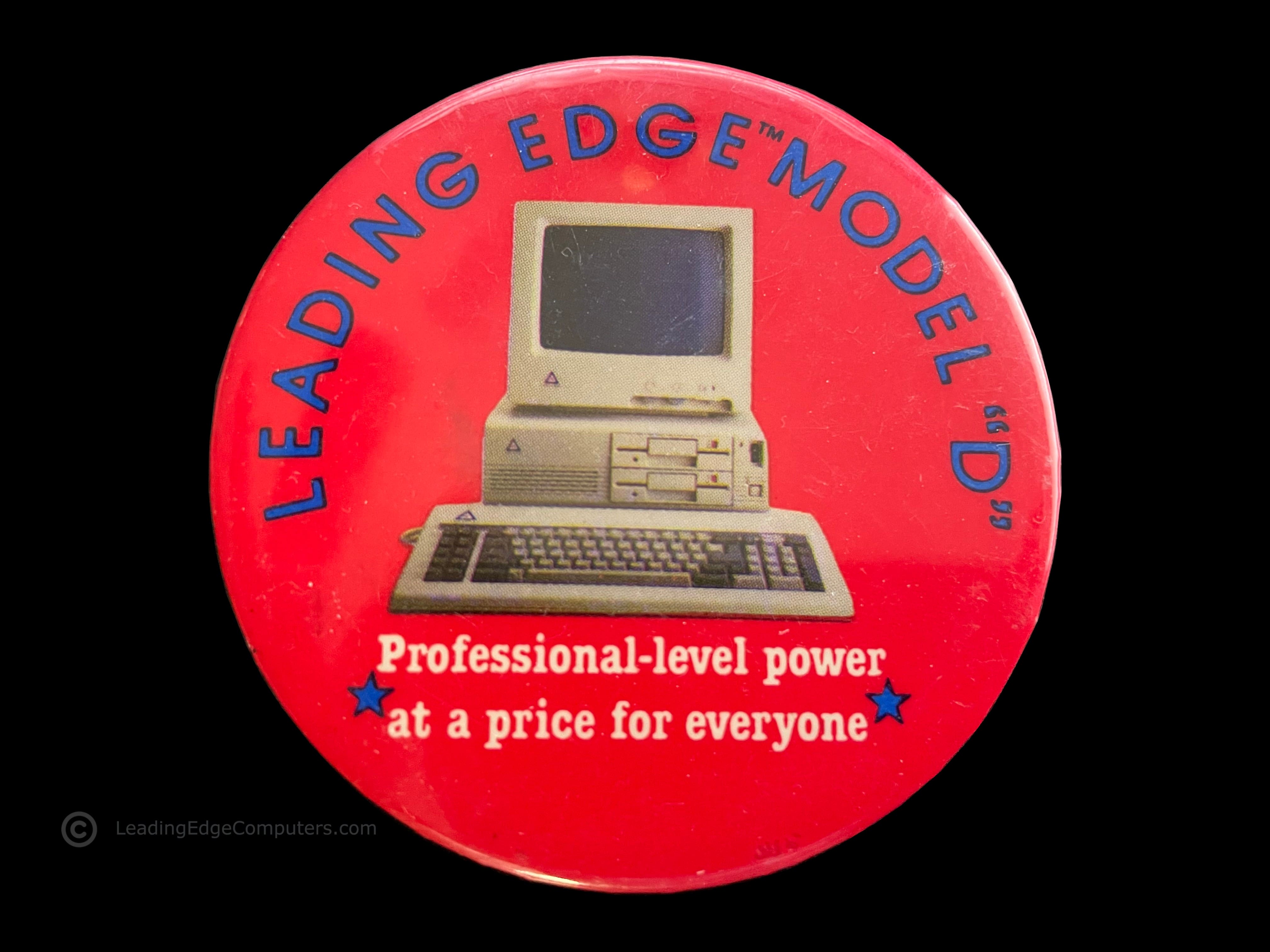 front of the model d promotional Button